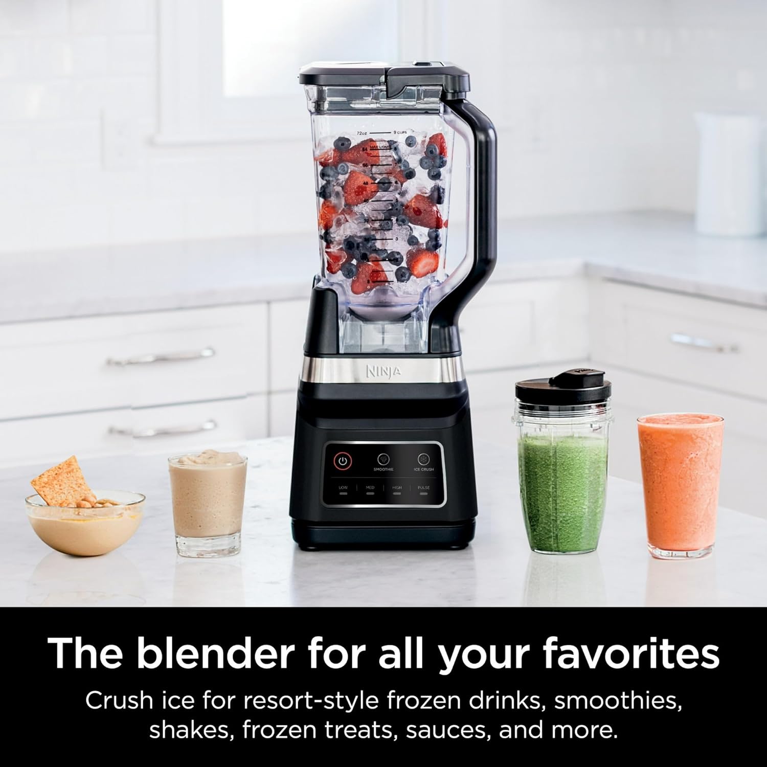 IT'S BRAZILIAN Ninja 1200W Professional Plus Blender with 2 Auto-iQ Programs, Smoothie & Ice Crush Functions, Large 72-Oz Pitcher for Home Use (Black)