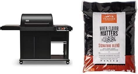 Traeger Woodridge Elite 970 Sq. In. Wood Pellet Grill and Smoker with Side Sear Station & WiFIRE + 18 lb. Signature Blend Wood Pellets
