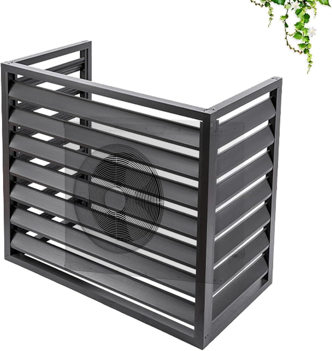 Fence Screen Outdoor Air Conditioner Cover For Heat Pump, Aluminum Alloy Outdoor Unit Guardrail Rack, Hidden Air Conditioner Privacy Frame, 100*50*70/110*60*80cm ( Color : Gray , Size : 110x60x80cm )