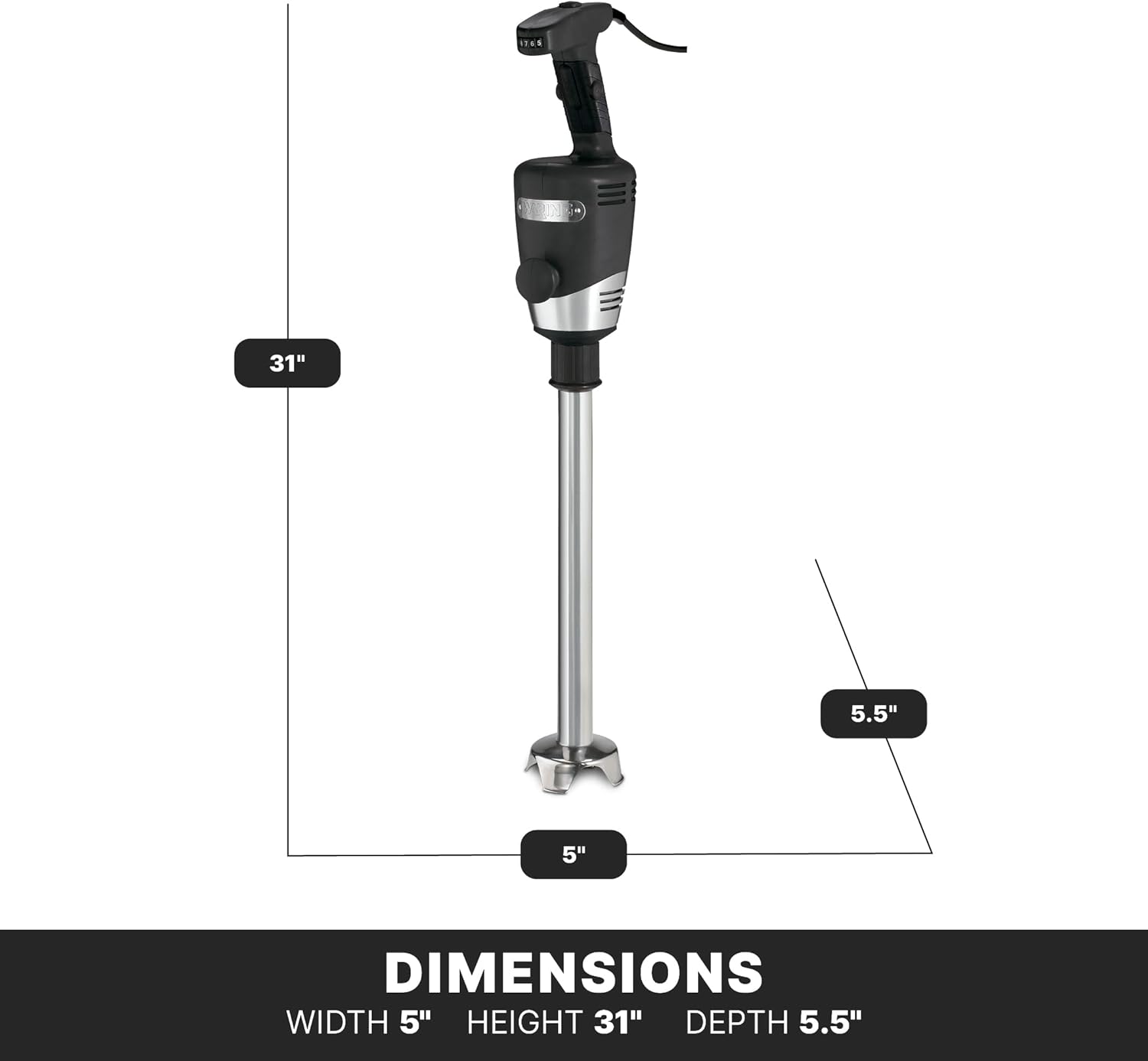 Waring Commercial WSB60 Big Stix Heavy Duty Immersion Blender, 16