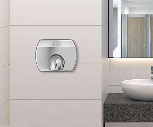 JETWELL Elegant Compact Commercial Hand Dryer, High Speed Automatic Warm Wind, Hardwired Stainless Steel Cover, AC110V-130V JW2830