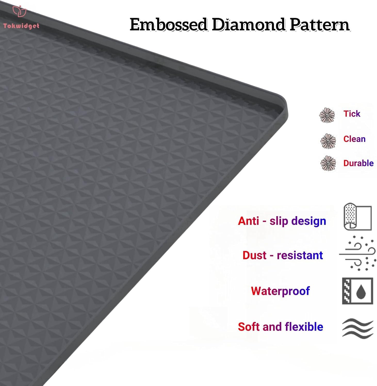 51'' x 25.6'' Washer and Dryer Covers for the Top, Silicone Washing Machine Cover, Dryer Top Protector Mat, Washer Dryer Countertop, Perfect for Laundry Room, Home Use