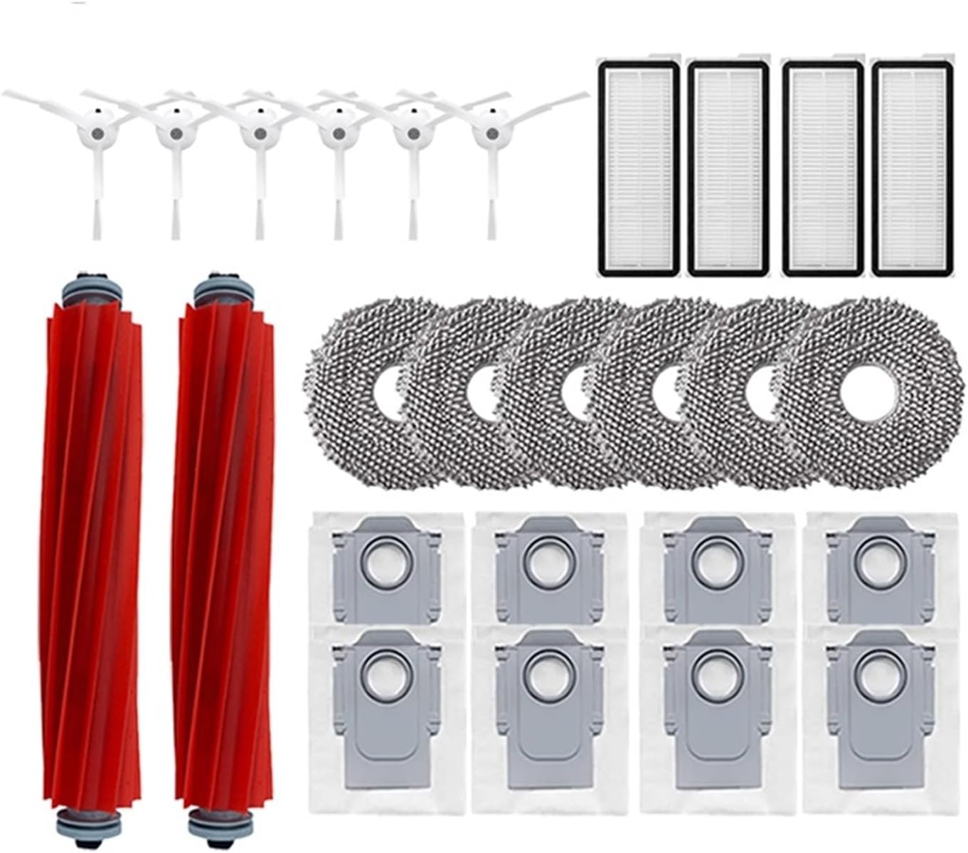 Compatible with Roborock Q Revo MaxV/Q Revo S/Q Revo Pro Robot Vacuums Cleaner Accessory Dust Bag Main Side Brush Hepa Filter Mop Cloths Spare(Brown)