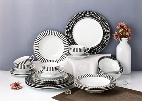 24 Piece Dinnerware Set-Fine China, Service for 4 by Lorren Home Trends