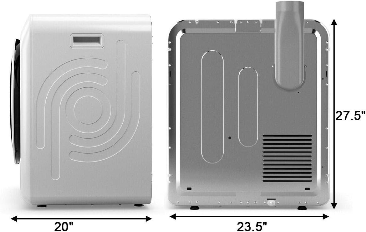 1700W 3.22 Cu. Ft. Electric Tumble Compact Laundry Dryer 2 Way Rotation Multiple Filtering Easy-To-Operate Control Panel Space Saving Suitable For Small Apartments [Note: Cannot Ship to California]