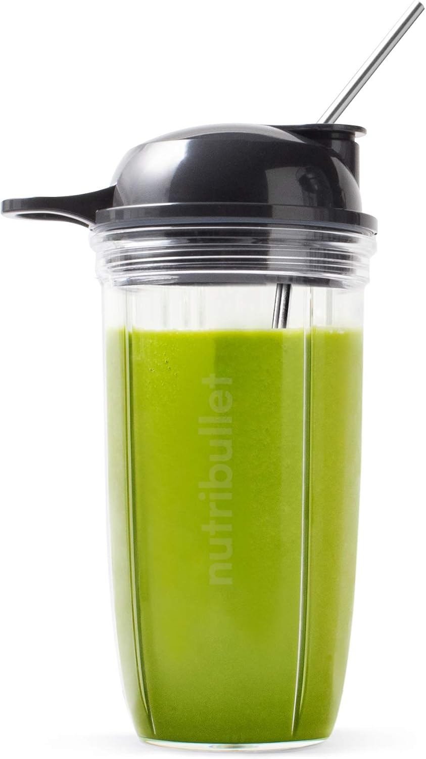 nutribullet Ultra Personal Blender NB50500, 32 oz, Gray & 4-pack Metal Straws