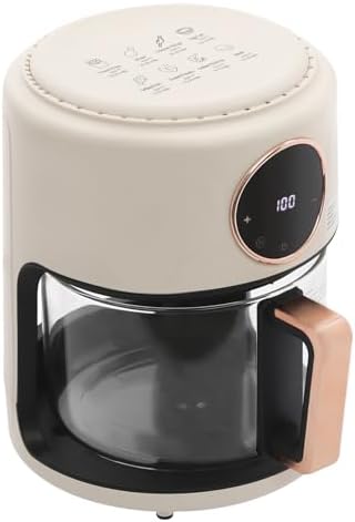 3.8Qt Air Fryer with Viewing Window, 8 Preset Modes, Non-Stick and Dishwasher-Safe Basket, 1200W Kitchen Air Fryer for Grill, Bake, Roast, Fry (White)