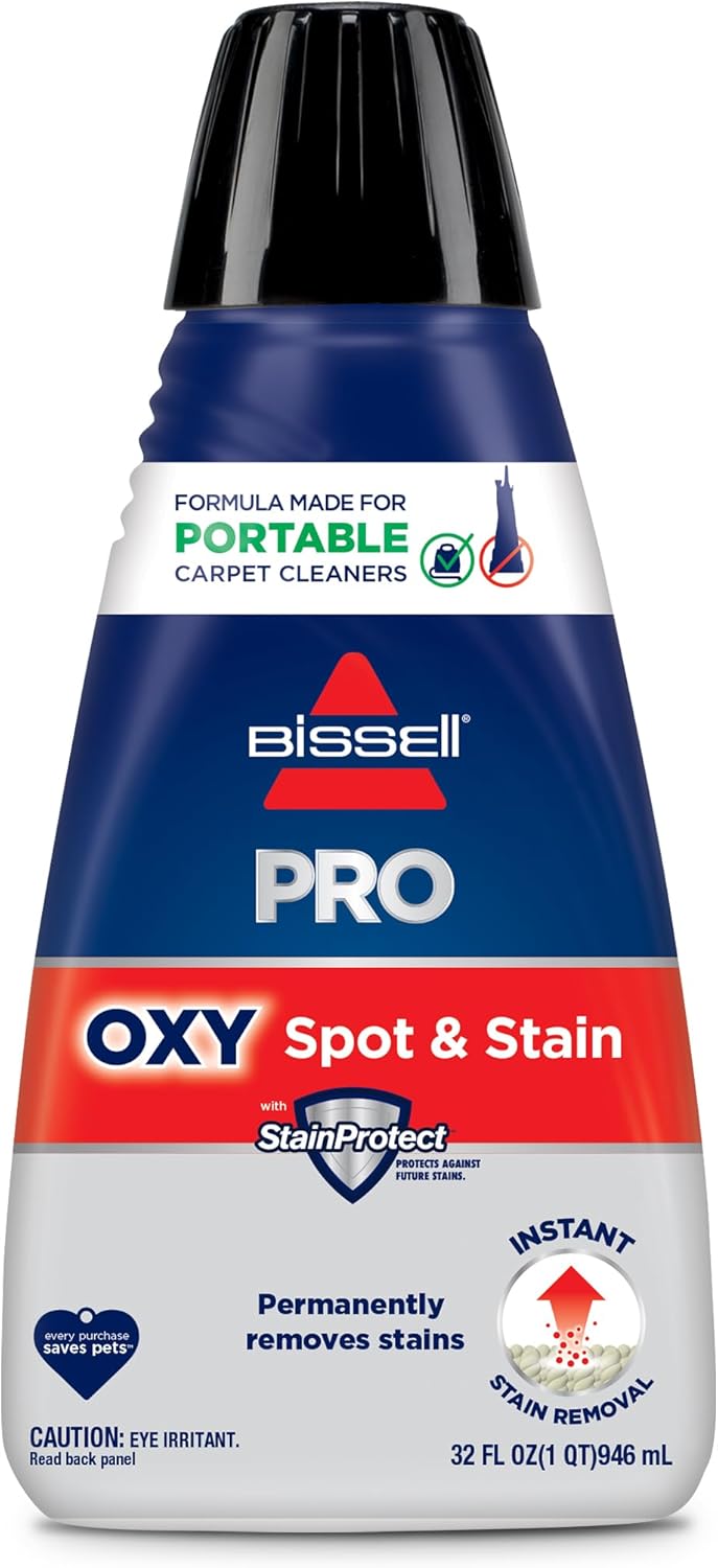Bissell Professional Spot and Stain + Oxy Portable Machine Formula, 32 Fl Oz (Pack of 6)