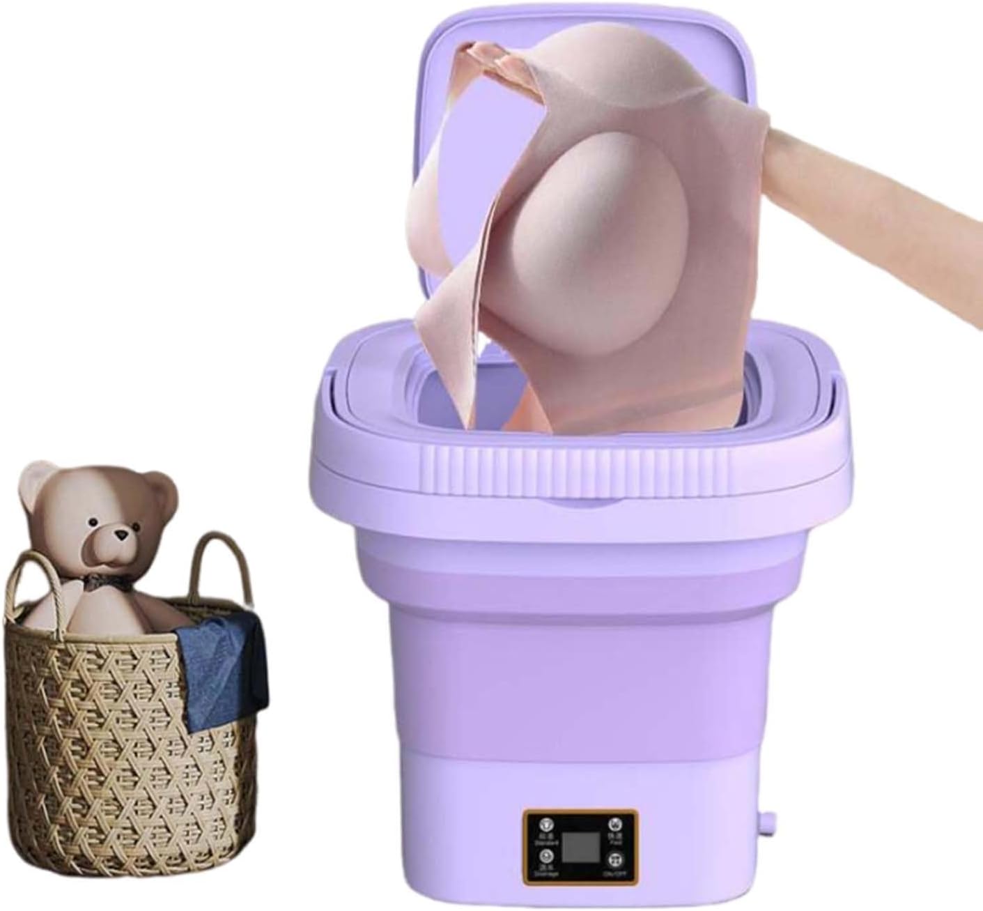 Mini Washing Machine 9L Portable Clothes Washer for Underwear, Baby Clothes Sock Apartment & Tiny Spaces Portable Mini Washing Machine(Cream Yellow)