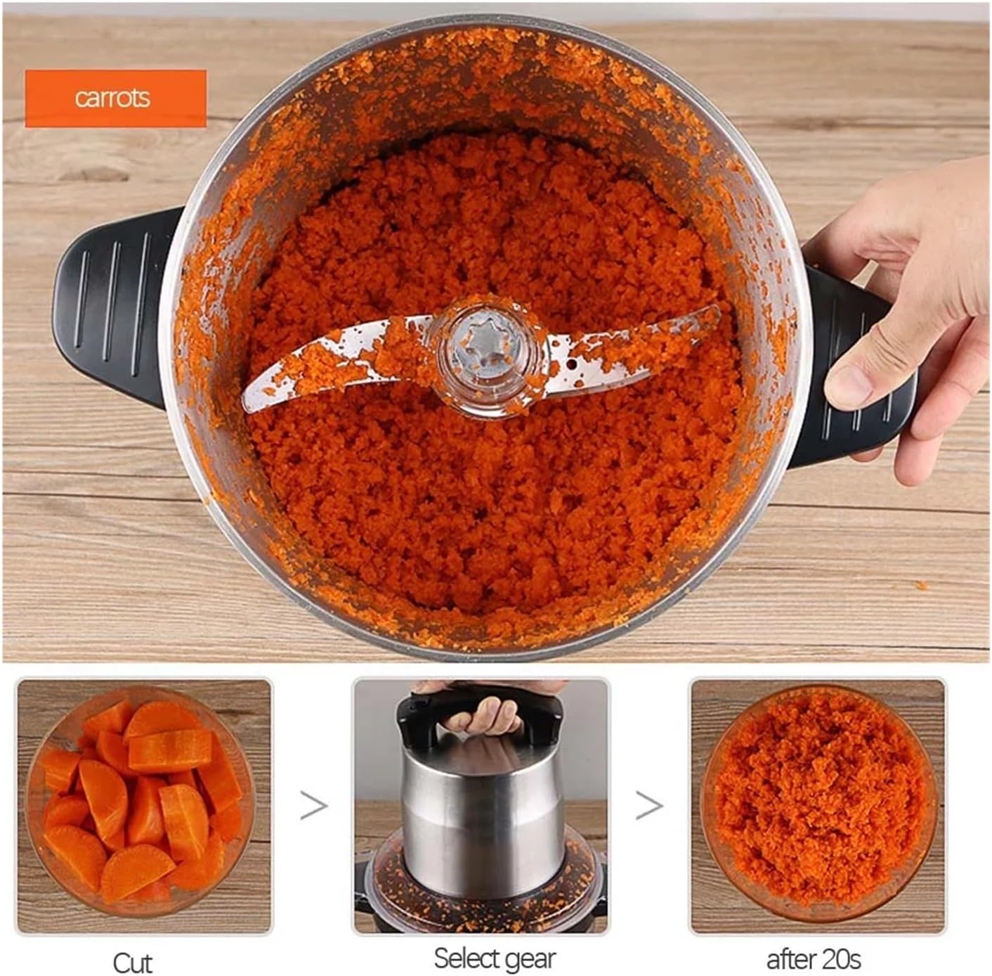 6L Stainless Steel Meat Grinder Blender Chopper Electric Mincing Machine Household Or Commercial Processor Garlic Crusher(US_220 V)