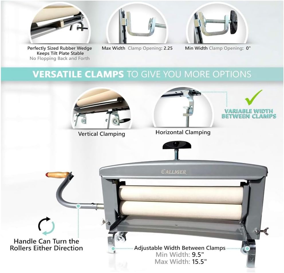 Northwood Calliger Clothes Wringer – Manual Laundry Wringer for Better Moisture Removal Than Portable Washers or Dryers – Heavy‑Duty Off‑Grid Washing Machine Alternative - Gray