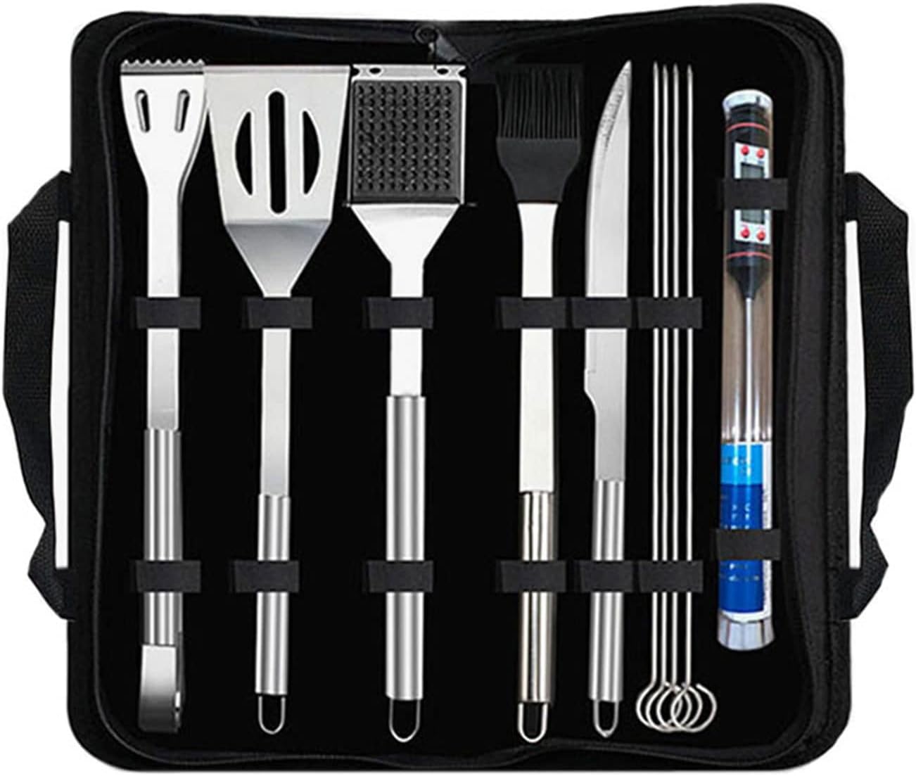 Stainless Steel BBQ Tools Set 11Pcs Barbecue Grilling Accessories Utensil for Outdoor Camping Cooking Tools Kit