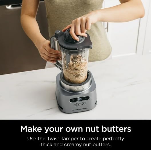 Ninja TWISTi Blender DUO (SS150), High-Speed 1500 W, Smoothie Maker & Nutrient Extractor, 3 Functions Smoothie, Frozen Drinks & Bowls, smartTORQUE, 34-oz. Pitcher & 18-oz. To-Go Cup, Cloud Silver (Renewed)