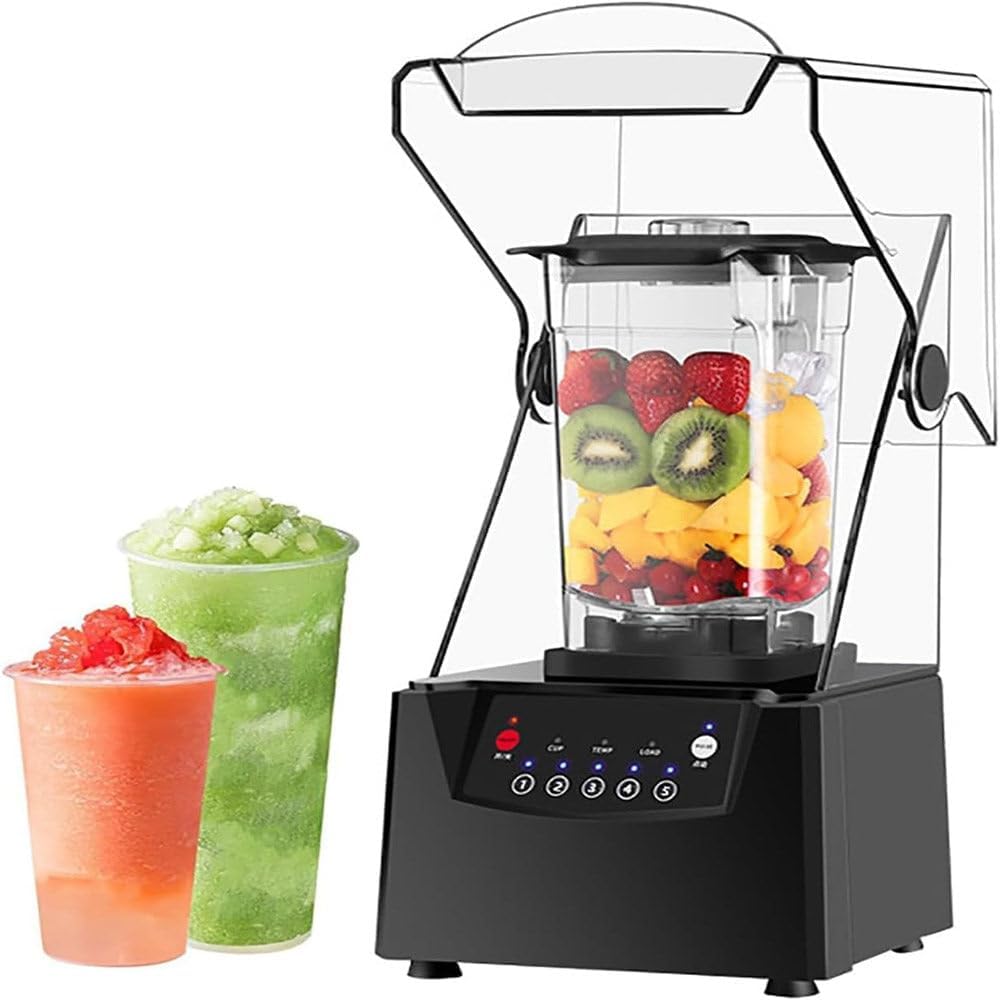 Super Quiet Commercial Blender with Soundproof Enclosure, Self-Cleaning 4D Blades for Ice Crushing, Commercial Heavy Duty Blender for Ice Crushing, Broken Wall Cooking Machine,2*CrushedCup