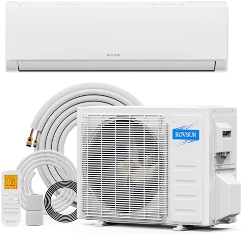 ROVSUN 24000 BTU Mini Split AC/Heating System with Inverter, 21 SEER2 Energy Saving 230V Ductless Split-System Air Conditioner with Pre-Charged Condenser, Heat Pump, Remote Control & Installation Kit
