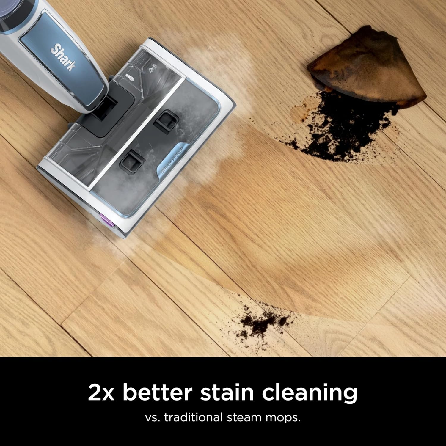 Shark SD200 Steam Pickup 3-in-1 Steam Mop Picks Up Debris, Deep Scrubs, & Steam Sanitizes All At Once, Lightweight Steam Cleaner for Home w/Sealed Hard Floors like Hardwood, Tile & Laminate (Renewed)