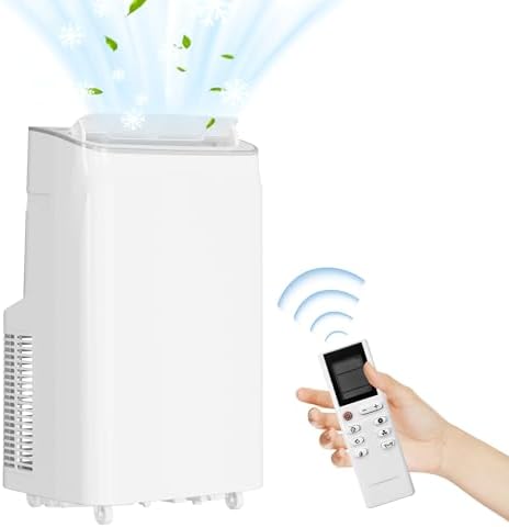 12,000 BTU Portable Air Conditioner - 3-in-1 Cooling With Cooling, Dehumidifier, Fan, Sleep Mode Floor AC Unit for 650 Sq.Ft Rooms With Remote Control & Window Exhaust Hose Kit for Home.