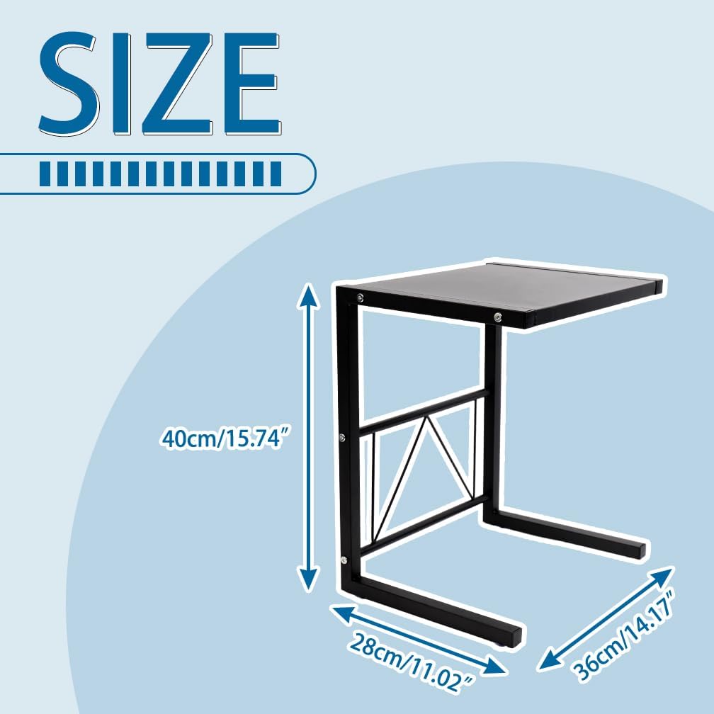 Hershii Small Appliance & Air Fryer Storage Rack Metal Microwave Oven Shelf Stand Kitchen Counter Organizer for Rice Cooker Seasoning Bottles Toaster Tableware - Black