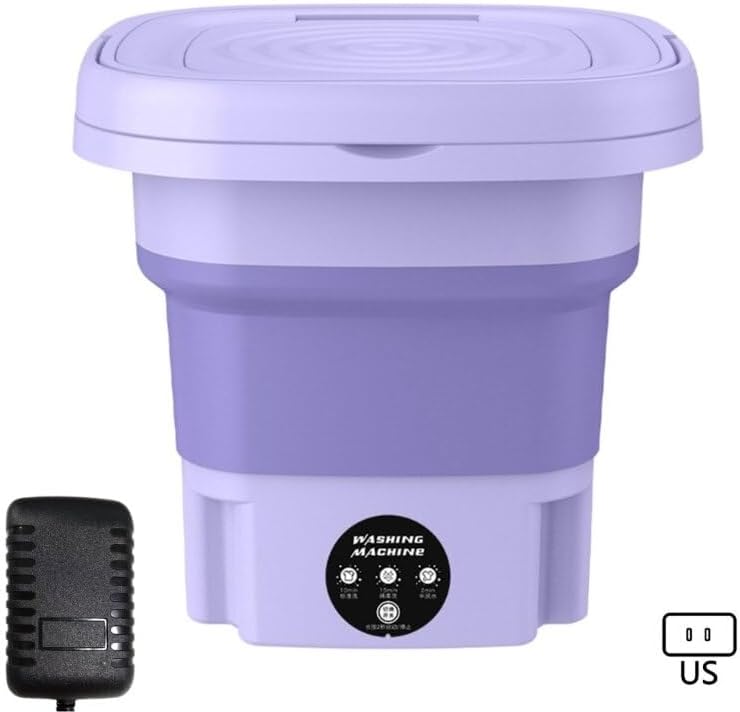 M2EE Foldable Washing Machine Automatic Portable Mini Underwear Sock Small Items 10W Washing Machine with Centrifuge 8L (Color : PL)