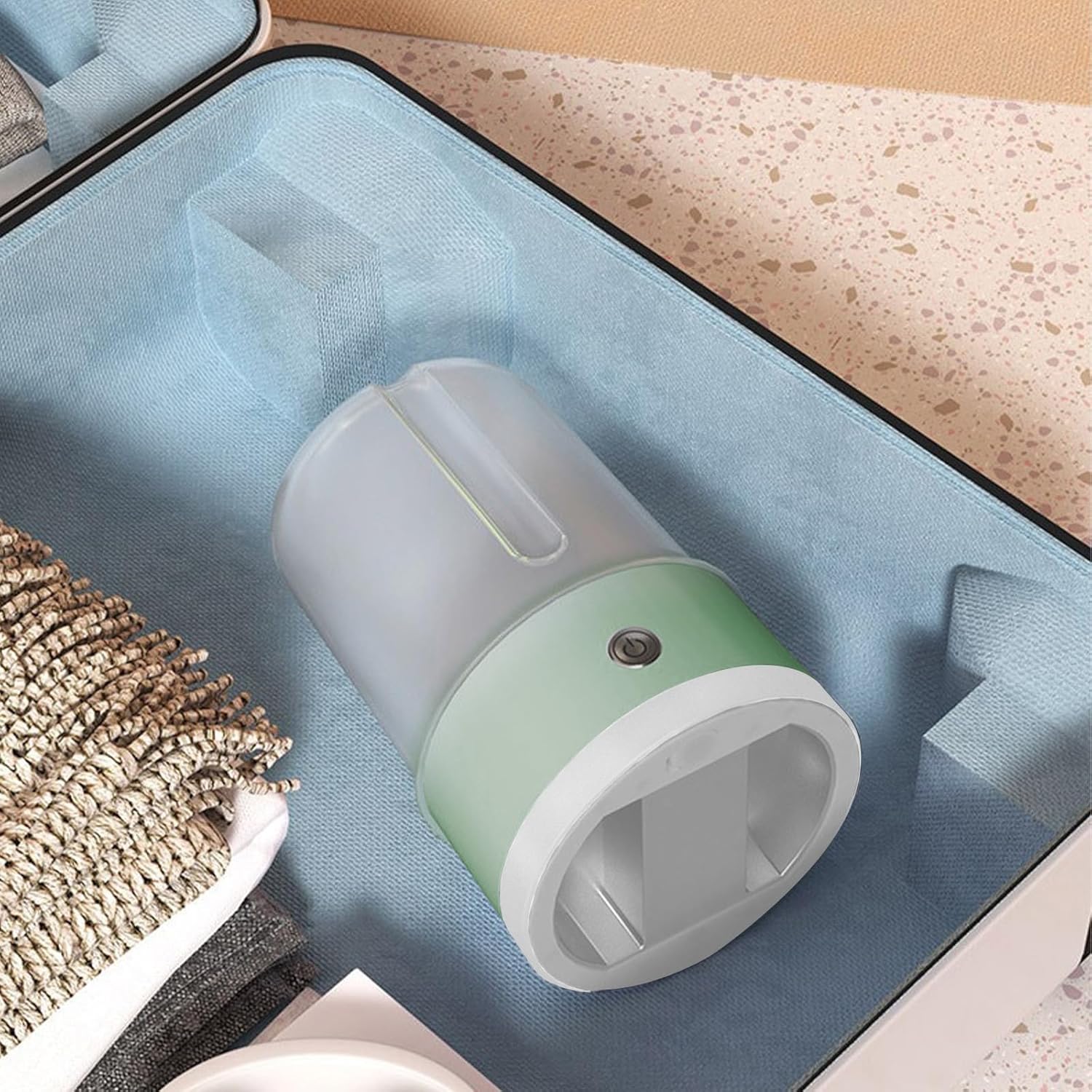 Portable Rechargeable Cordless Mini Washing Machine, Underwear Washing Machine, 4000mAh, 1L Capacity, Compact Quiet Mini Fully Automatic Washing Machine for Bras, Underwear & Socks (Green)