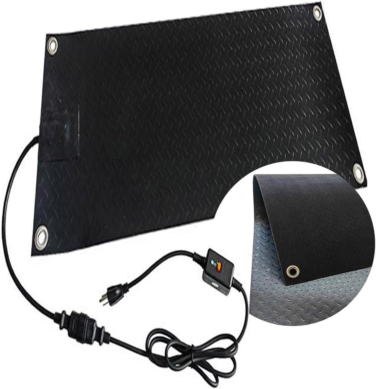 Snow Melting Mats, Anti-Slip Rubber Heated Walkway Mats with 5.9ft Power Cord, Electric Ice Melting Mats for Winter Snow Removal,Outdoor Snow Melting Mats for Stair Doorw(Size:30*48 inch/76.2*121.9cm)