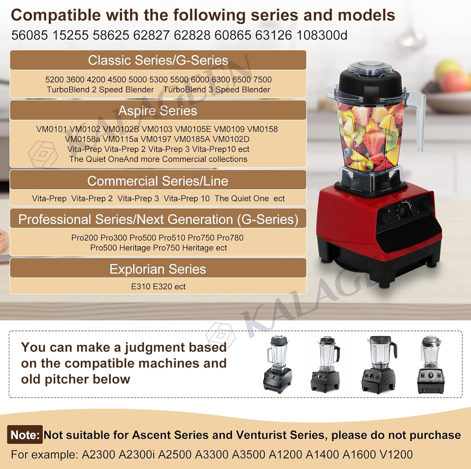 Blender Pitcher 48oz 64oz