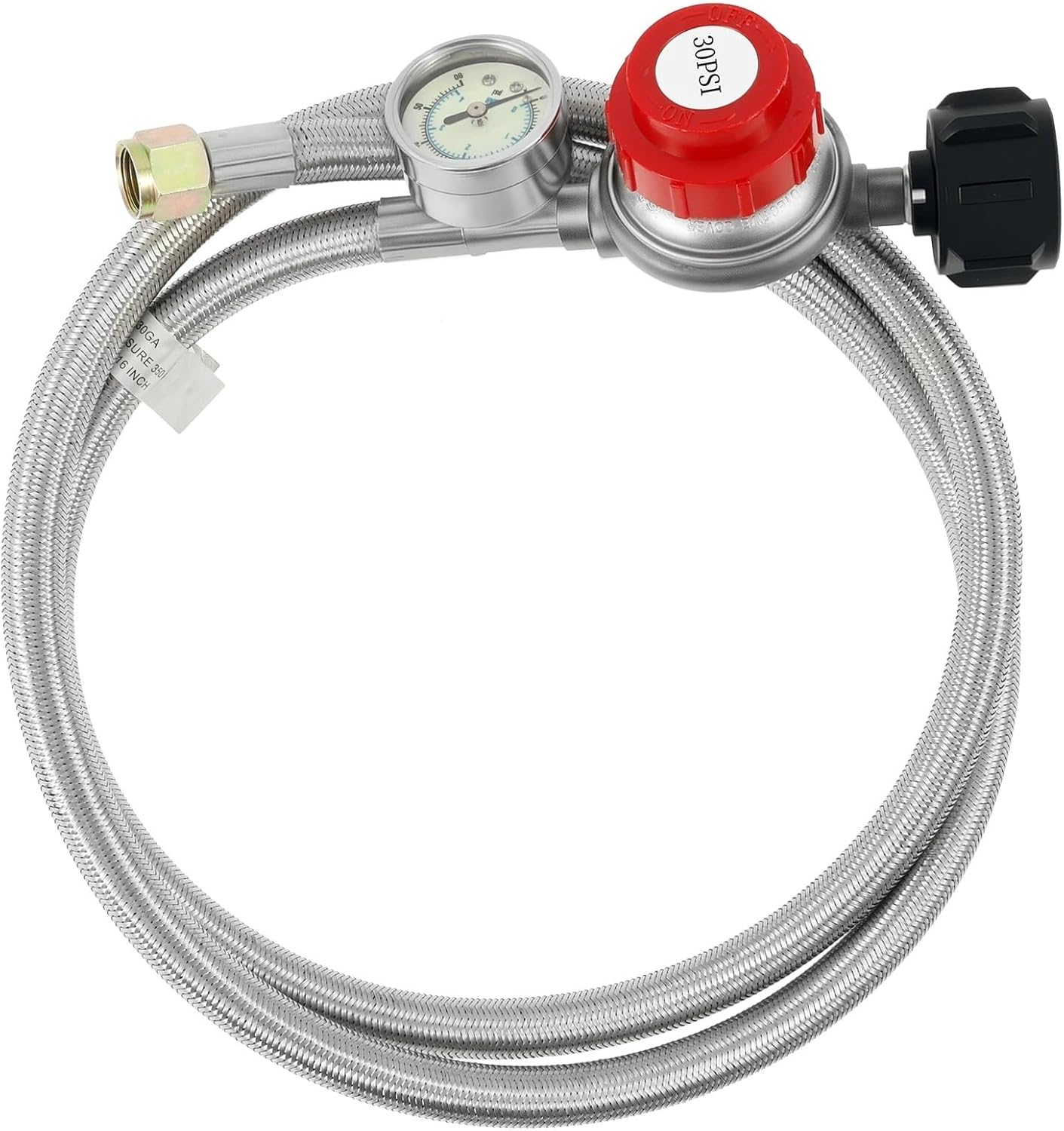Propane Hose Adapter Stainless Steel Brass Propane Regulator and Hose for Gas Grill Connection