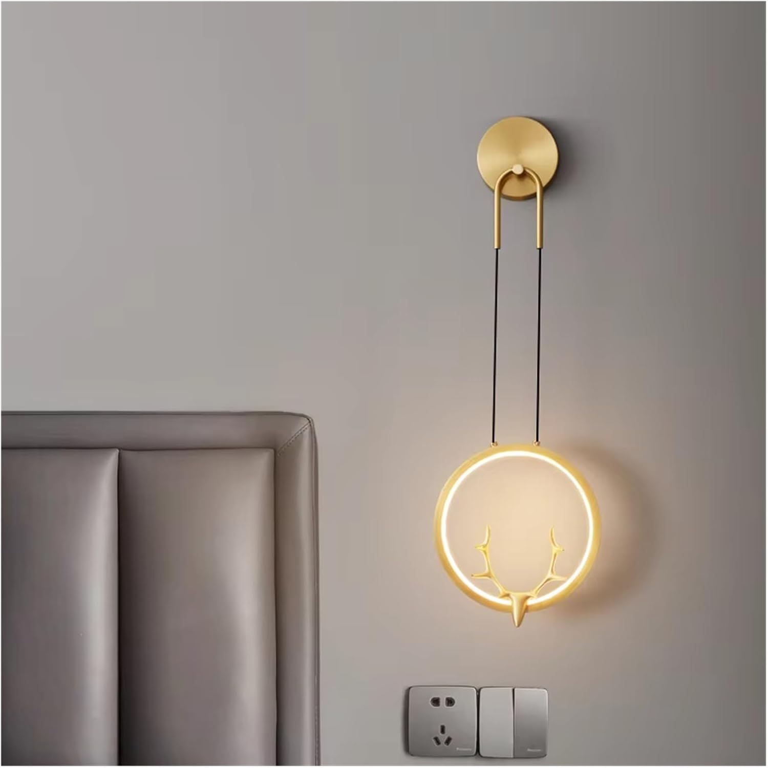Contemporary Copper Wall Light LED 3 Colors Brass Gold Sconce Lamp Creative Antlers Decor for Home Living Bed Room ﻿,Household