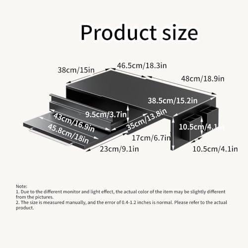 Expandable Microwave Stand with Drawer, 2-Tier Kitchen Countertop Organizer for Microwave Oven, Coffee Station, Pantry Storage(Black)