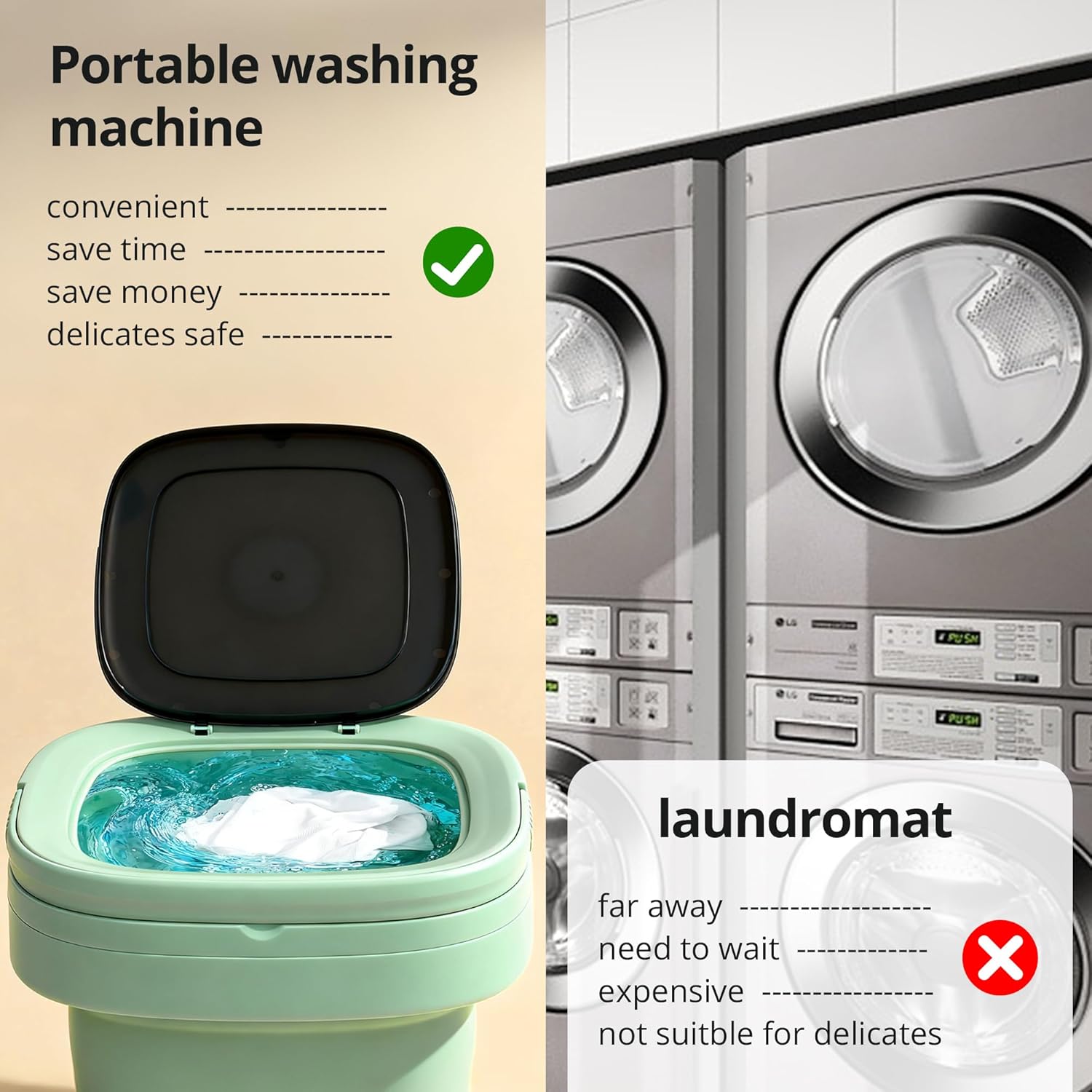 Portable Washing Machine, Mini Washer, 16L Upgraded with Spin Basket, Foldable Design Ideal for Apartment, Home and Hotel, portable washer 3 Cleaning Modes Suitable for Small Clothes