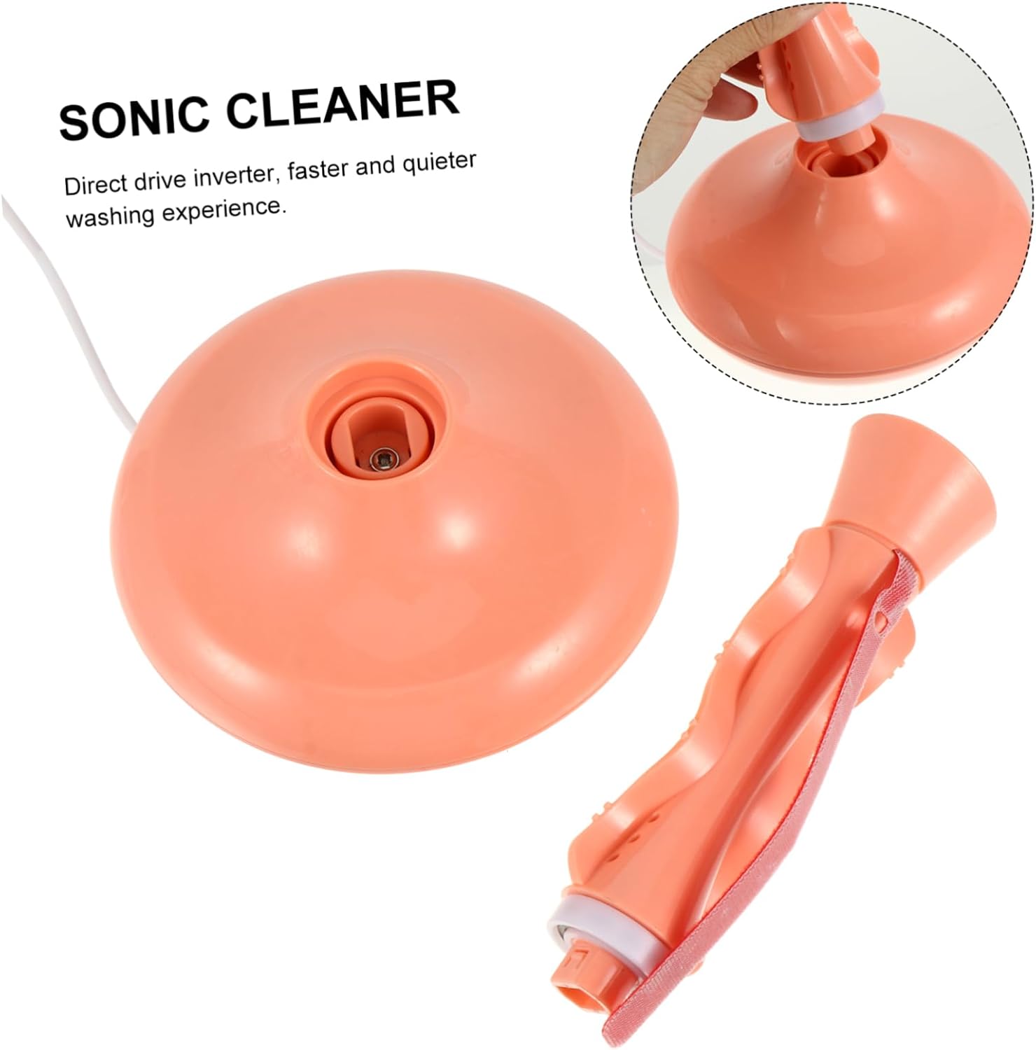 TEHAUX Portable Mini Washing Machine Sonic Washer for Travel High Clothes Washer Spin Function Compact Laundry Solution for Socks Underwear and Small Items