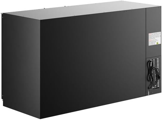 60-Inch Black Glass Door Back Bar Refrigerator, LED Lighting, Galvanized Steel Top, 2-Door Commercial Beverage Cooler, 33-40°F, 17.3 Cu. Ft.