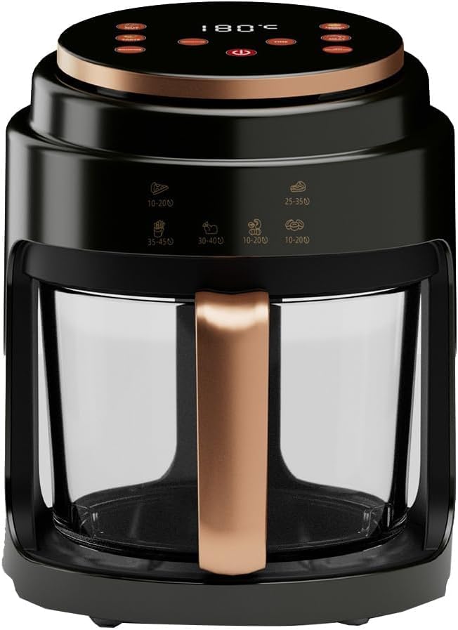 Air Fryer 4L-Digital Air Fryer Oven with Timer Temp Control & Detachable Basket for Fry Roast Bake Grill Yellow (Color : Black)