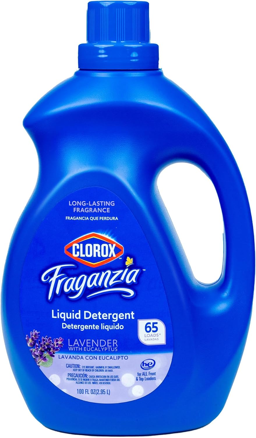 Clorox Fraganzia Liquid Laundry Detergent in Lavendar Scent - HE Compatible for All Front and Top Load Washing Machines, High Efficiency Laundry Detergent Compatible, 100 Fl Oz