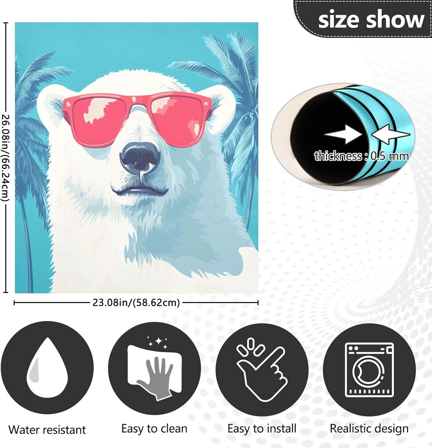 Dishwasher Magnet Cover Large Magnetic Stickers Polar Bear Illustration Front Dishwasher Cover Reusable Decal for Home Kitchen Anti-Scratch Refrigerator Decorative Lid Washing Machine Laundry 23