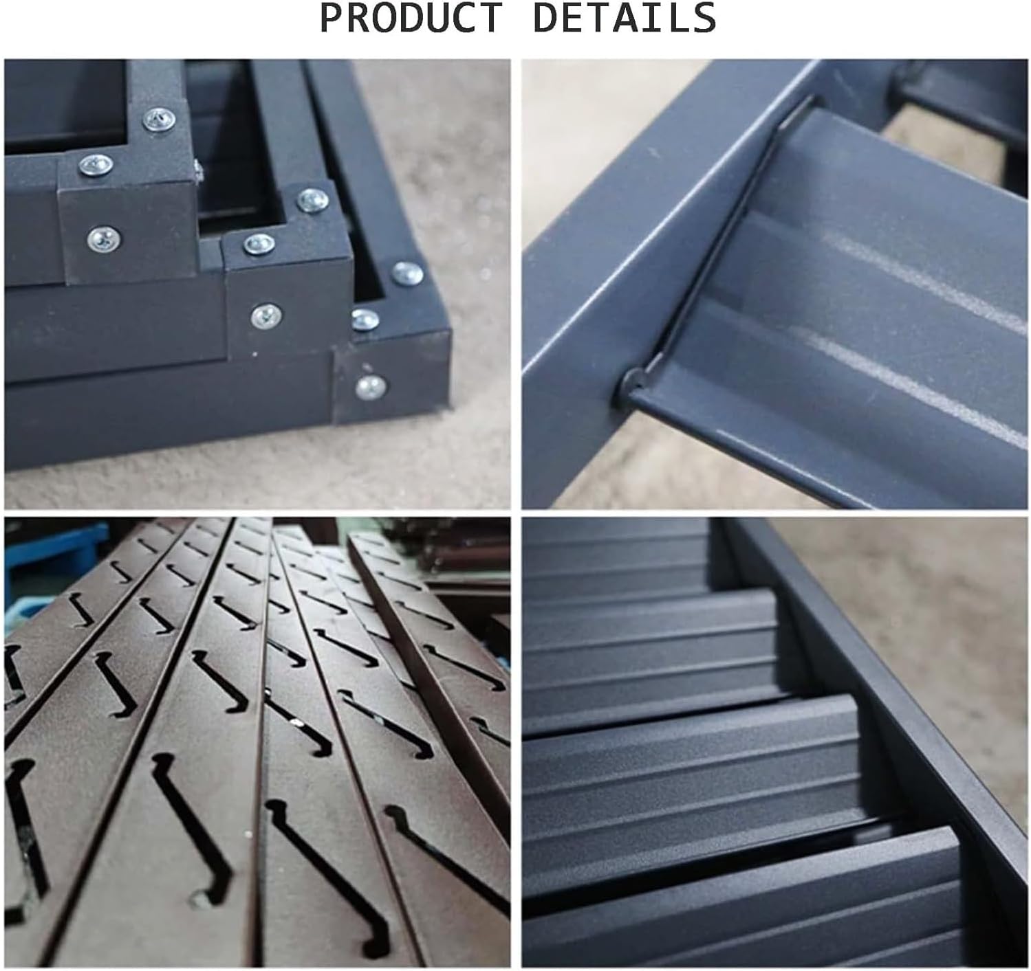 Outdoor Privacy Screen Air Conditioner Fence Trash Can Enclosure Decorative Aluminum Protective AC Cover Freestanding Fence For Garden Patio Lawn Flower Stand Window Fence(Black b,1.5P: L100*W50*H70CM