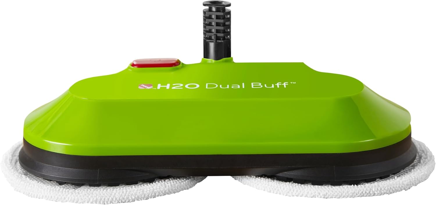 H2O MOP X5 Dual Buff Steam Mop Head Attachment - Great For Hardwood, Tile Floor Buffing, Cleaning and Steaming - Includes 2 Soft Scrub Washable Pads