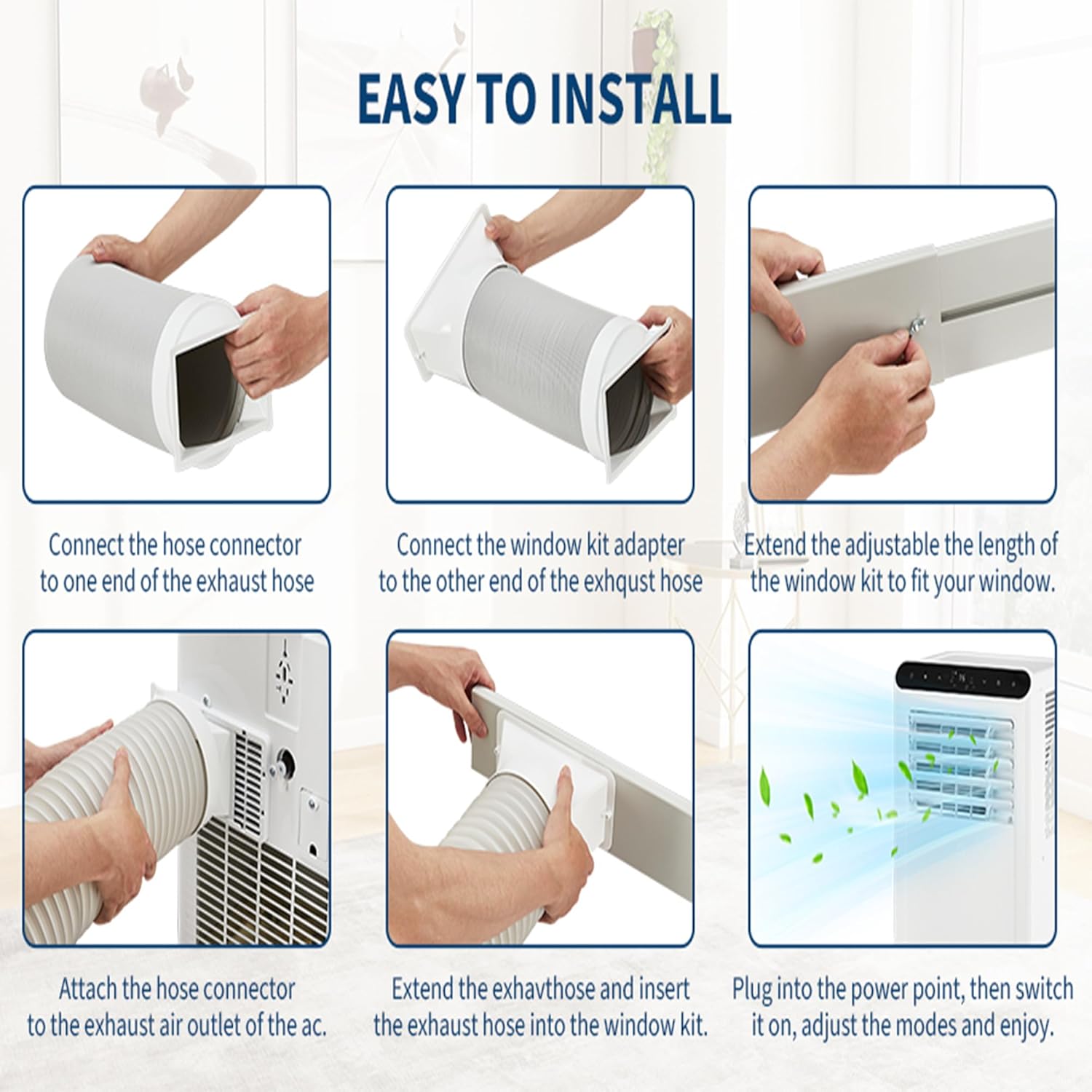 8000BTU Portable Air Conditioners w/Remote/LED Control, Free Stand Cooling Portable AC Unit for Room up to 350 sq. ft, 3-in-1 AC (Cool, Fan, Dehumidifier), 24Hrs Timer,Quiet Sleep Mode(45dB)