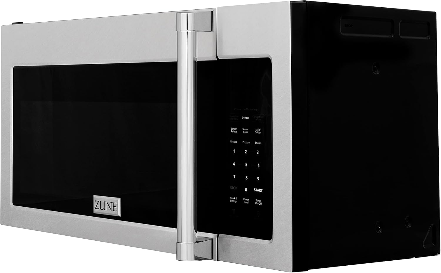 ZLINE 30 in. 1.5 cu. ft. Over-The-Range Microwave in Satin Stainless Steel with Traditional Handle and Set of 2 Charcoal Filters (MWO-OTRCFH-30-SS)