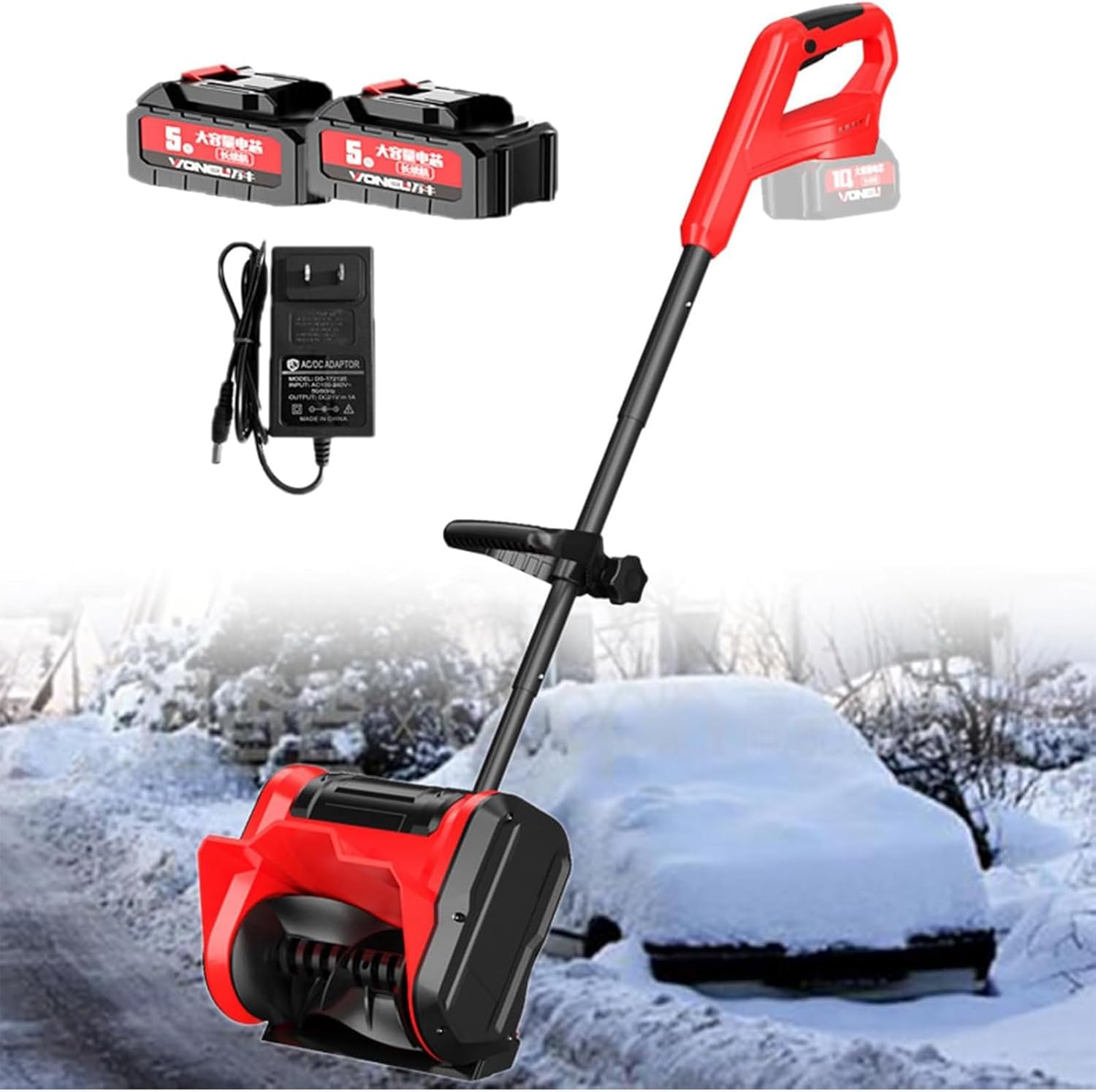 20V 4.0Ah Cordless Snow Blower for Driveway12.6 Clearing Path 26' Throwing DistanceElectric Snow Shovel for Drivewaywith Adjustable Handle for Patio Playground Farm