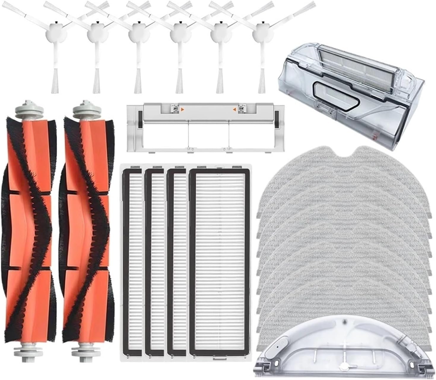 Compatible with Xiaomi Mijia 1C 1T Mi Robot Vacuum Mop Dreame F9 Hepa Filter Main Side Brush Mop Cloth Robotic Vacuum Cleaner Accessories(Brown)