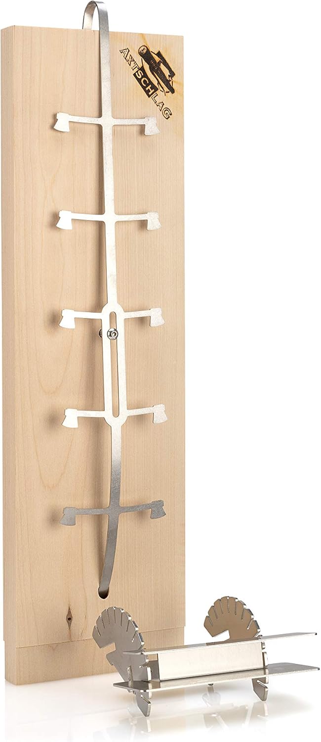 Premium Flame Salmon Board for Barbecues & Fire Bowls, 10-Way Adjustable Stainless Steel Holder for Barbecue, Fire Bowl & Smoker, Flame Salmon for Kettle Barbecue & Gas Grill