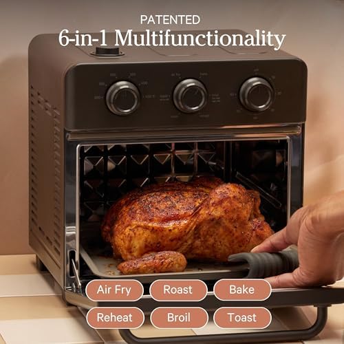 Our Place Wonder Oven & Essentials Kit | 6-in-1 Air Fryer Toaster Oven with Steam Infusion | Countertop Convection Oven Combo with Extra Bake Pan & Air Fryer Basket | Non-toxic, PFAS-Free Duo | Char