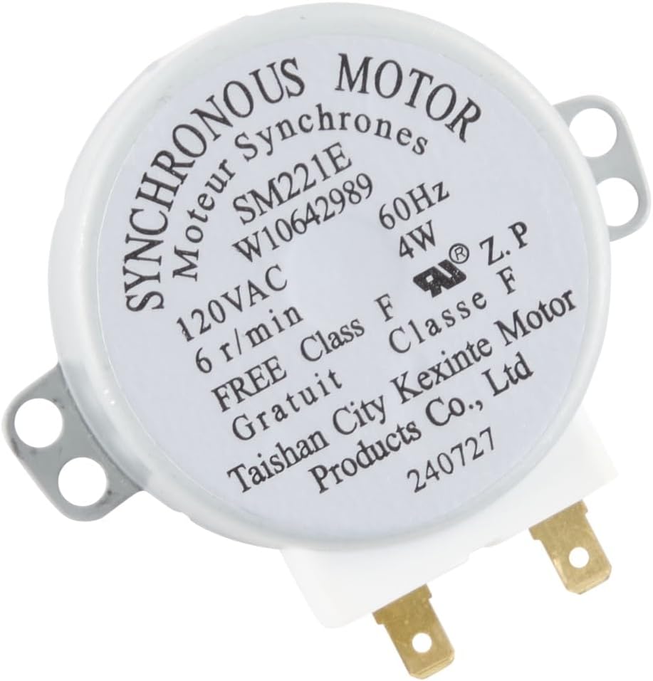 Whirlpool W10642989 OEM Microwave Turntable Motor, White