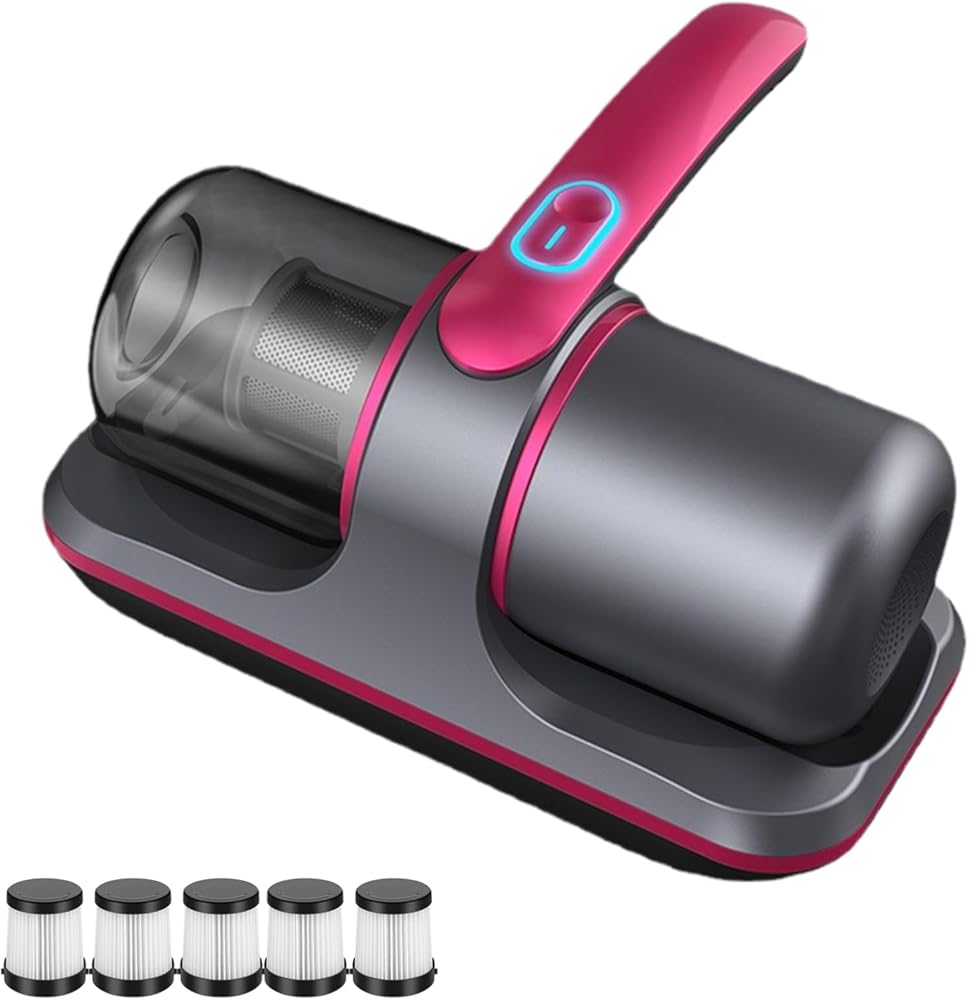 Pure Sleepy Pro Bed Vacuum Dust Mites, 2025 Upgrade 12000pa Pure Sleepy Pro Bed Vacuum, Mattress Cleaner Machine Deep Cleaner with Uv-C Light, 8,000 Vibrations Per Minute (Red)