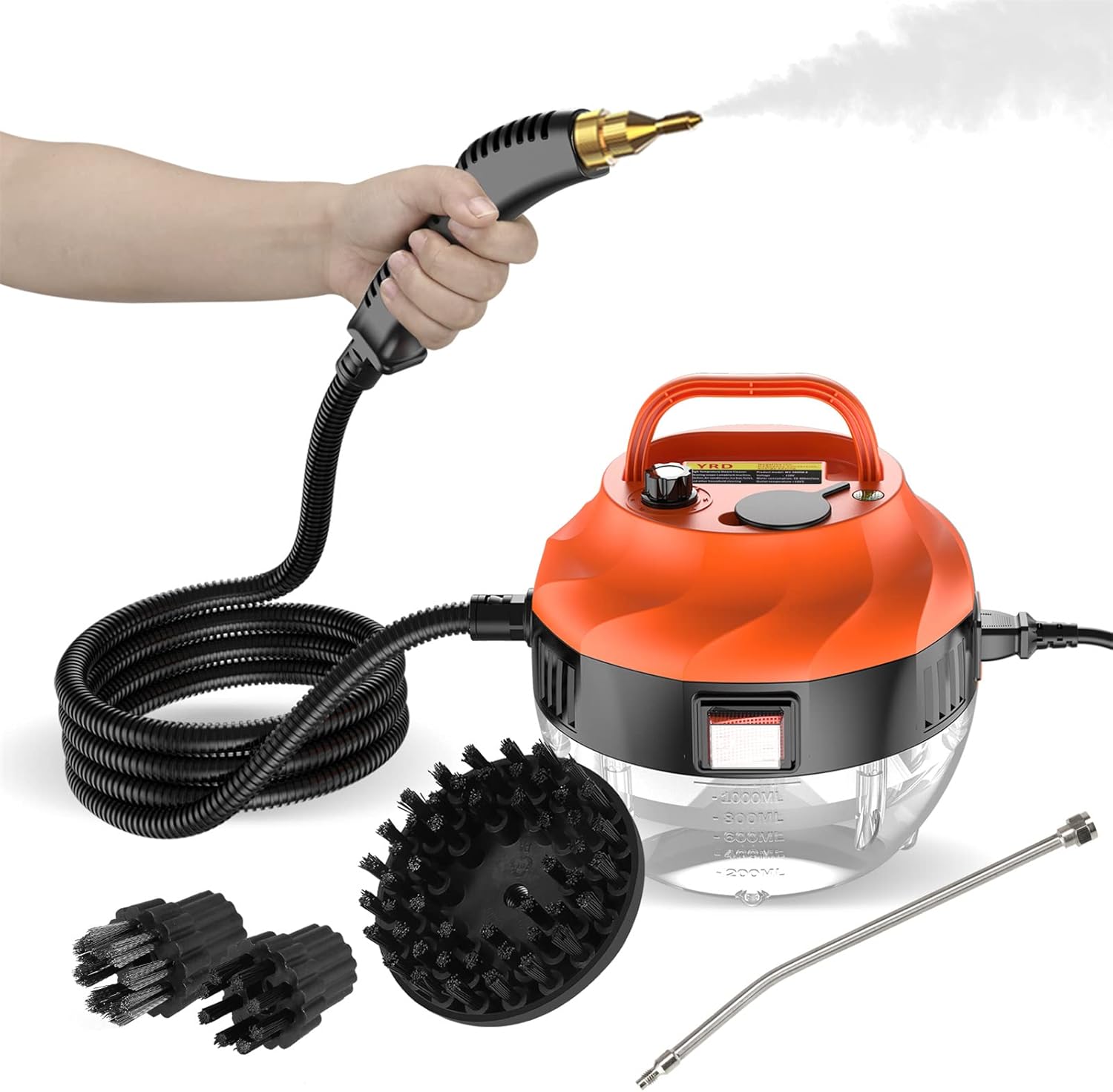 2800W Handheld Steam Cleaner, Portable High Temperature Steam Cleaning Machine for Home Use, Car Detailing, Kitchen, Bathroom, Furniture, with Cleaning Tool Kit and 1000mL Water Tank