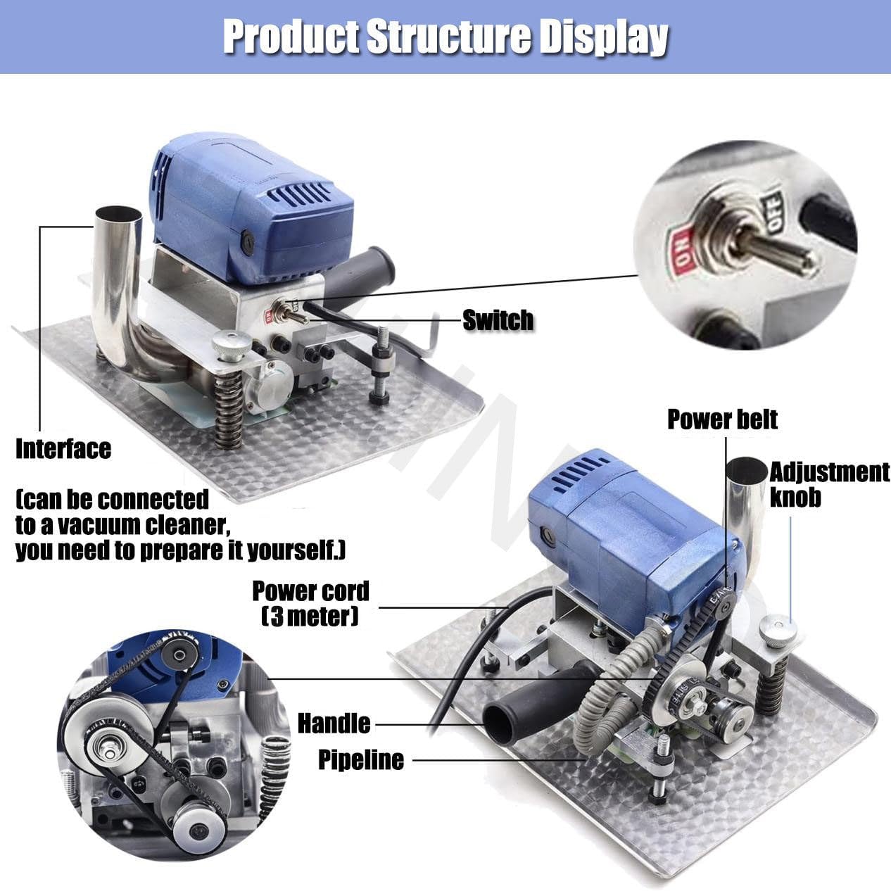 Carpet Flat Shearing Machine, Electric Carpet Cutting Kit, Flexible Movement, Portable for Household, for Cleaning