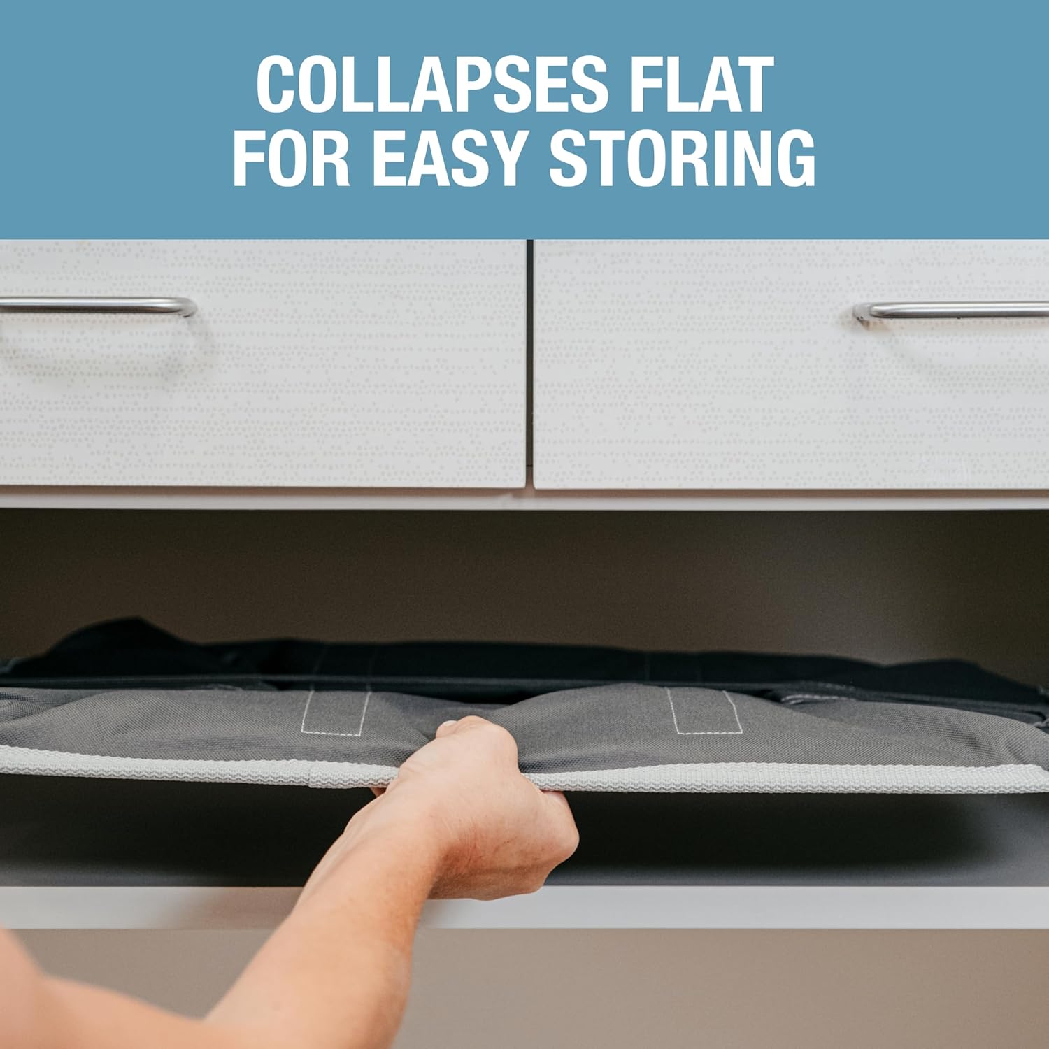 CleverMade Collapsible Laundry Basket Hamper - Shadow Stone Gray 2-Pack 60L - Space Saving Storage Organizer with Handles Foldable Home Organization