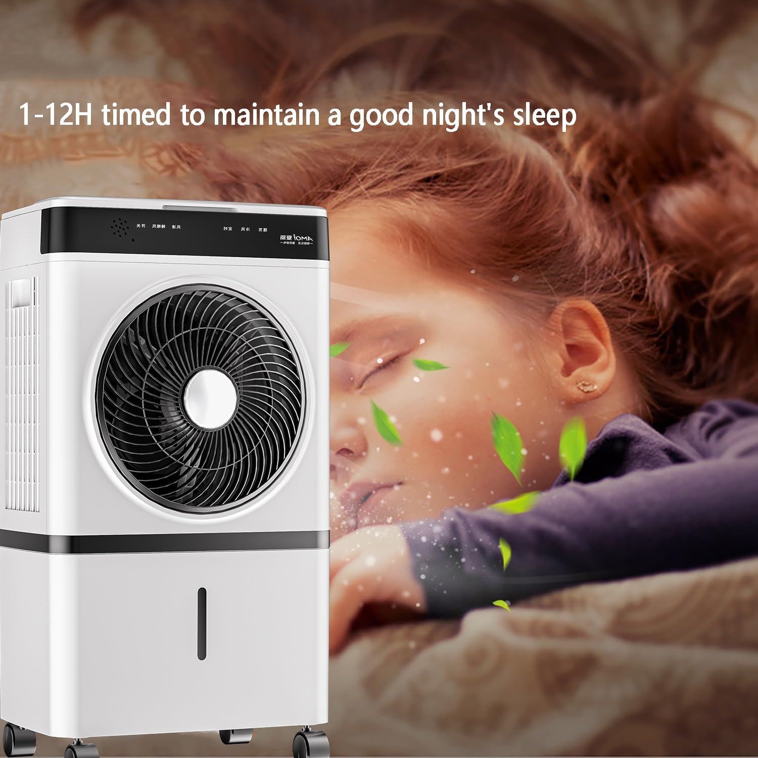 Portable Air Conditioners/Swamp Cooler with Remote, 12H Timer, Portable Evaporative Cooler with Oscillation, 3 Speeds, Cooling Fan for Bedroom, Living Room, Office(95cm(37.4in))