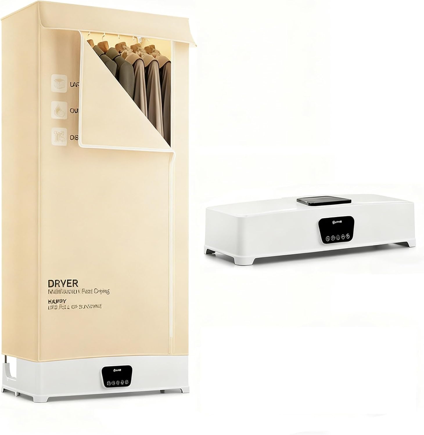 1000W Foldable Dryer,Automatic Steam Iron & Clothes Drying Machine,Powerful Heat Circulation with Steam Care for Shirts and Pants,Designed for Homes,Apartments,Travel